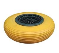1PEZZO RUOTA PER CARRIOLA PU PIENA CON CUSCINETTI - perno mm.20x130, interasse mm.80