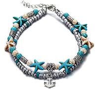 1Piece Boho Layered Pearl Ankle Chain Colorful Pearl Bracelet Chain Boho Costume Ankle Chain Foot Jewelry Good for Women & s Practical and attractive