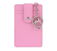 1Piece PU Leather Slim Card Holder Purse ID Window Front Pocket Wallet Credit Bus Presents for Friends Women(Pink)