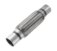 1pz 2"x8"x12" Auto Scarico Flex Tubo Inossidabile Acciaio Argento Tono