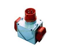 1PZ ADATTATORE INDUSTRIALE 380V CON SPINA E 2 PRESE CEE IP44 16A COLORE ROSSO 7:
