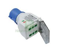 1PZ ADATTATORE INDUSTRIALE CON SPINA CEE 309 IP44 E 2 PRESE BIPASSO 16A COLORE :