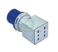 1PZ ADATTATORE INDUSTRIALE CON SPINA CEE E DUE PRESE 10 16A BIPASSO IP20 16A CO: