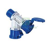 1PZ ADATTATORE INDUSTRIALE CON SPINA CEE E DUE PRESE CEE IP44 16A COLORE BLU: