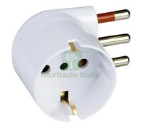 1PZ ADATTATORE SINGOLO SPINA 90Â° 'SALVASPAZIO' SPINA 2P + T 16A BIANCO: