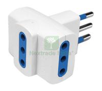 1PZ ADATTATORE TRIPLO PR.3 X 2P+T10 16A SP.2P+T16A (SCATOLA APPENDIBILE):