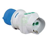 1PZ ADATTATORE TRIPLO SPINA BLU 16 SCHUKO FME 2P+T 16A IP44: