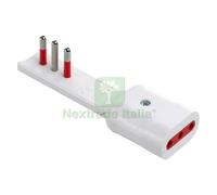 1PZ ADATTATORE ULTRAPIATTO SERIE 'EMILIA FLAT' SPINA E PRESA 2P + T 16A BIANCO: