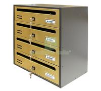 1PZ ALUBOX CASSETTA CUBO A 4 POSTI ORO: