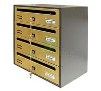 1PZ ALUBOX CASSETTA CUBO A 4 POSTI ORO: