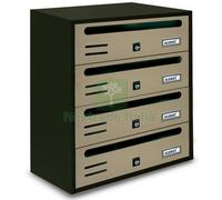 1PZ ALUBOX CASSETTA CUBO COMPOSTO FORMATO RIVISTA A 4 POSTI SABBIA: