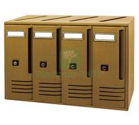 1PZ ALUBOX CASSETTA POSTALE A 4 POSTI BRONZO ART. C4: