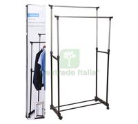 1PZ APPENDIABITO DOPPIO 'DUBBEL' CM 80 X 42 X H 90>160 NERO: