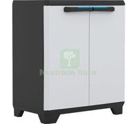 1PZ ARMADIO BASSO 1 RIPIANO LINEAR KETER PPL GRIGIO NERO 2 ANTE CM 68X39 H.CM 9: