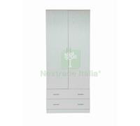 1PZ ARMADIO SPACE 2+2C BIANCO FRASSINO CM 80X52X190: