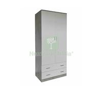 1PZ ARMADIO SPACE 2+2C CEMENTO BIANCO F.CM 80X52X190: