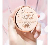 1pz Baismallpure Specchio Portatile Rosa Oro per Donne e Ragazze con Supporto da Tavolo - Elegante Specchio Trucco con Cornice Rosa Oro, per Regali di Compleanno, Natale per Sorella, Amica, Ragazze