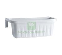 1PZ BALCONETTA RETTANGOLARE 'RONDINE' CM 50X20XH.18,5 LT.11 BIANCO: