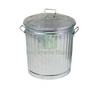1PZ BIDONE IN LAMIERA ZINCATA CON COPERCHIO LT.18 Ø CM.31X35H.: