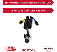 1pz Bobina elettrica universale per rimorchio doppio 15 pin a 2x 7 pin 4,5m A...
