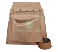 1PZ BORSA CARPENTIERE 2 TASCHE + PORTA MARTELLO CROSTA BOVINA CM 29X27: