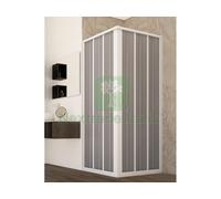 1PZ BOX DOCCIA ANGOLARE A SOFFIETTO GOLD ACRILICO CM.80 100X80 100X185 H: