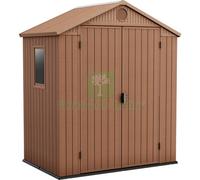 1PZ CASETTA KETER DARWIN 2 PORTE EFFETTO LEGNO BROWN CM. 190X122X221H: