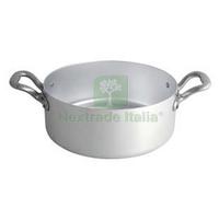 1PZ CASSERUOLA CILINDRICA MEZZA FONDA IN ALLUMINIO CON 2 MANIGLIE CM.24:
