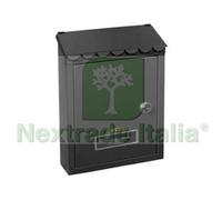 1PZ CASSETTA POSTALE MEDIA CON TETTO E CHIAVE A CILINDRO NERA CM.21X7X30H. COLO:
