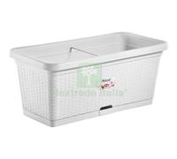 1PZ CASSETTA + RISERVA + RUOTE NATURAL STEFANPLAST PP RATTAN BIANCO CM 80X40 H.: