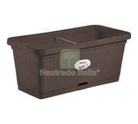 1PZ CASSETTA + RISERVA + RUOTE NATURAL STEFANPLAST PP RATTAN MOKA CM 80X40 H.CM: