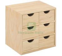 1PZ CASSETTIERA MINI 6 CASSETTI 28X20XH28 CM: