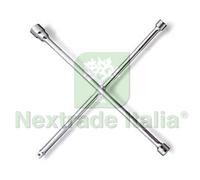 1PZ CHIAVI A CROCE PER RUOTE CROMATE ART.979 PER DADI MM.17 19 22 E QUADRO 1 2":