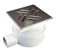 1PZ CHIUSINO SIFONATO TELESCOPICO LATERALE PLASTICA ACCIAIO CM 15,0X15,0 H.CM 7: