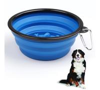 1PZ Ciotola portatile per cani, Ciotola per Cani Anti Ingozzamento, Ciotola Pieghevole per Cane, Mangiatoia Abbeveratoio Portatile in Silicone Alimentare con Gancio Porta Acqua (350ML)