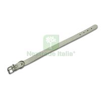 1PZ COLLARE IN CUOIO DI BUFALO SFODERATO CM. 51X2,5 COL. GRIGIO: