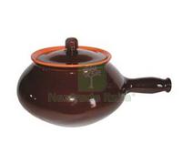 1PZ CUOCIPATATE IN TERRACOTTA BRUNELLA CON COPERCHIO CM.22: