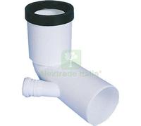 1PZ CURVA WC PROLUNGATA + 1 ATTACCO SCARICO IDRICO PP BIANCO MM 90X40: