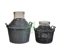 1PZ DAMIGIANA IN VETRO A 'BOCCA LARGA' LT.10 Ã˜ BOCCA 11,5 CM SENZA TAPPO: