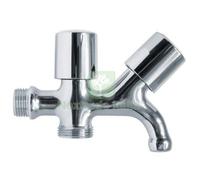 1PZ DOPPIO RUBINETTO A VITE X LAVATRICE 220 ITAP OTTONE CROMATO 1 2MX3 4M: