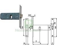 1PZ ELETTROSERRATURA DA INFILARE PER FASCE MM.44 H 399 MM.60 DX (399):