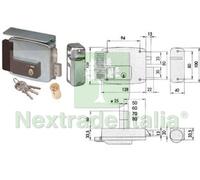 1PZ ELETTROSERRATURA PER CANCELLI CON TETTO 2 MANDATE 11761 MM.50 DX (11761501):