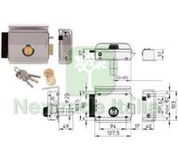 1PZ ELETTROSERRATURA PER CANCELLI CON TETTO 8992 MM.50 80 SX (8992.2):