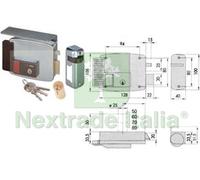 1PZ ELETTROSERRATURA PER CANCELLI CON TETTO E PULSANTE INTERNO 11731 MM.80 DX (: