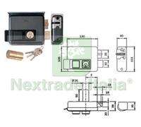 1PZ ELETTROSERRATURA PER CANCELLI CON TETTO FORO VAIRABILE 53N515 MM.50 80 DX (: