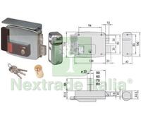 1PZ ELETTROSERRATURA PER CANCELLI TETTO E PULSANTE INTERNO 2 MANDATE 11771 MM.7: