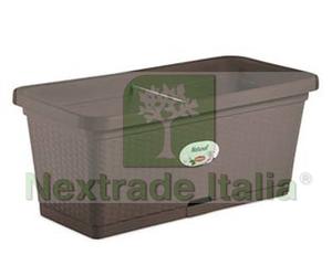 1PZ FIORIERA NATURAL MOKA CON RISERVA D'ACQUA CM. 80 CM. 80X40X34H LT. 66 :