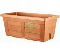 1PZ FIORIERA RETTANGOLARE LEGNO COL. COTTO CHIARO CM.100X44X40 H: