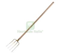 1PZ FORCA PER LETAME 'TOP QUALITY' 4 DENTI CON MANICO CM. 140: