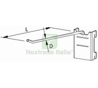 1PZ GANCIO PORTAUTENSILI Ï MM. 10X40 CM. COL. GRIGIO RAL9006: